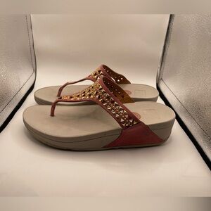 Fitflop Carmel Women's Sandals with Gold Accents size 6